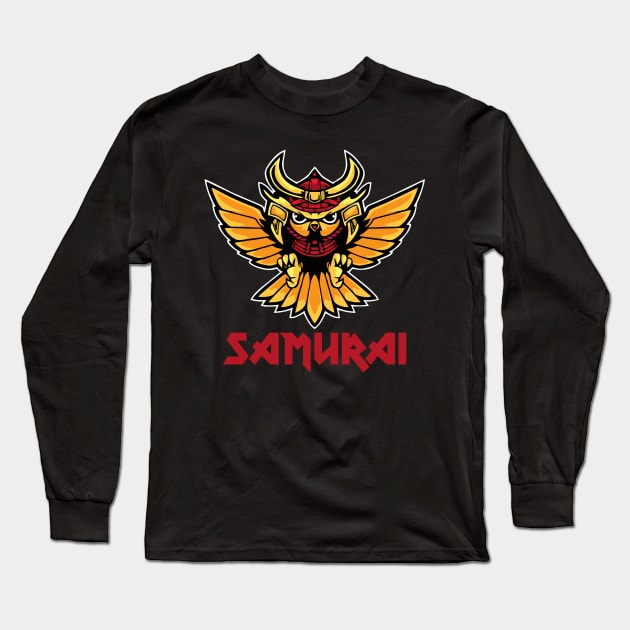 Samurai owl Long Sleeve T-Shirt by Badganks